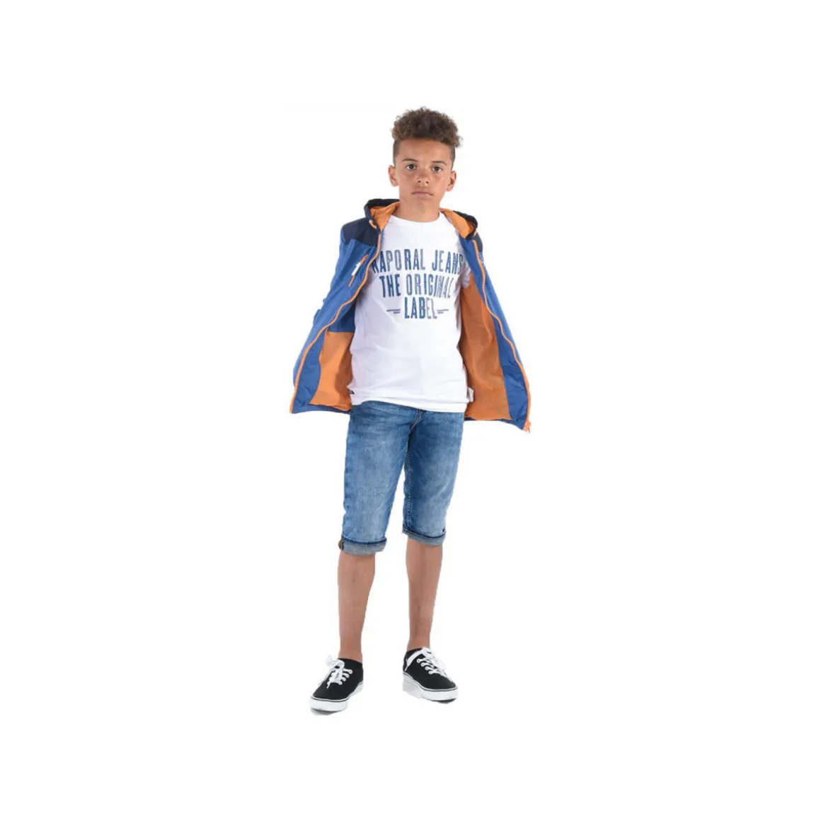 Blouson coupe-vent à Capuche Malte Bleu