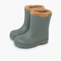 Bottes De Pluie Enfants Chelsea Imitation Fourrure Mouton