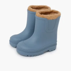 Bottes De Pluie Enfants Chelsea Imitation Fourrure Mouton
