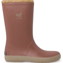 Bottes De Pluie Fausse Fourrure Semelle Beige
