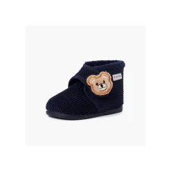 Chaussons Bottes Enfant En Velours Côtelé Ours