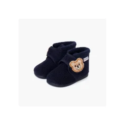 Chaussons Bottes Enfant En Velours Côtelé Ours
