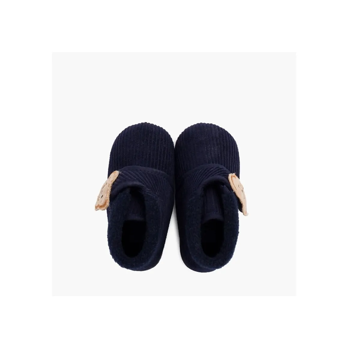 Chaussons Bottes Enfant En Velours Côtelé Ours