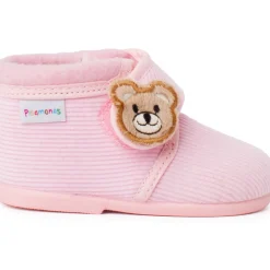 Chaussons Bottes Enfant En Velours Côtelé Ours