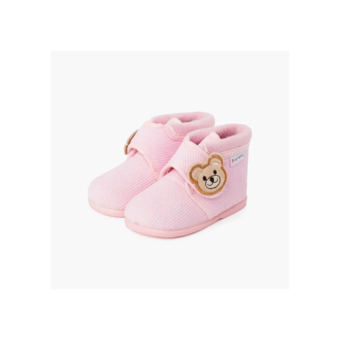Chaussons Bottes Enfant En Velours Côtelé Ours