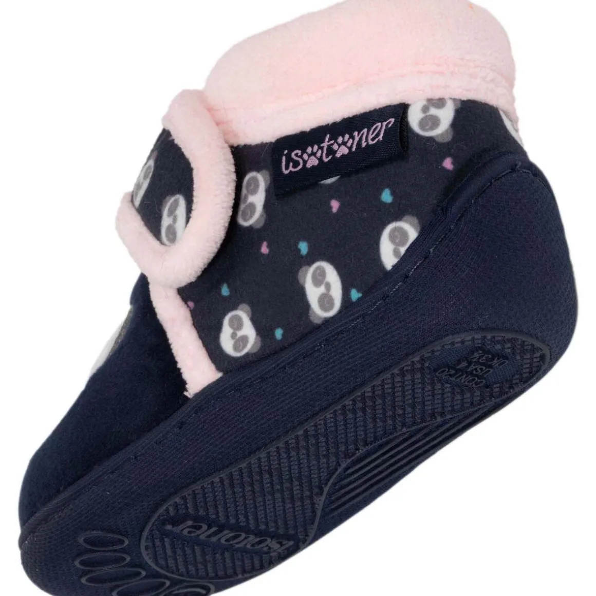 Chaussons bottillons scratch Bébé Marine panda