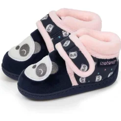 Chaussons bottillons scratch Bébé Marine panda