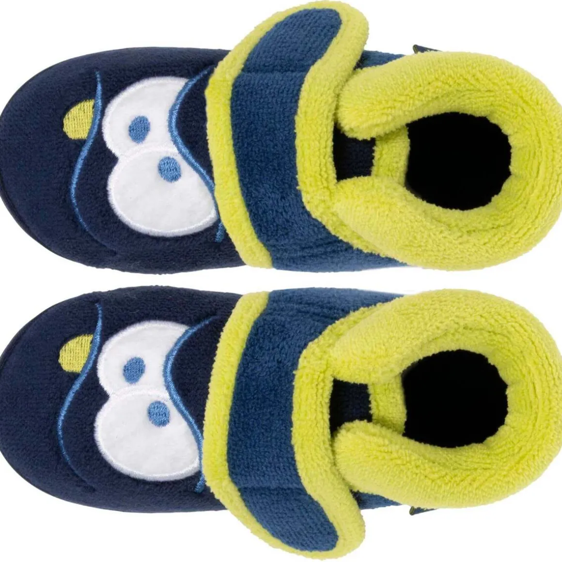 Chaussons bottillons scratch Bébé Marine monstre jaune
