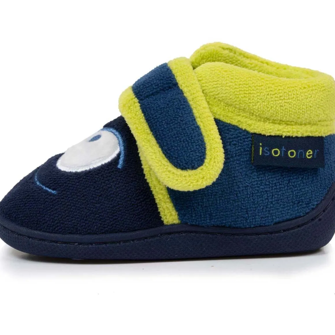 Chaussons bottillons scratch Bébé Marine monstre jaune