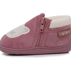 Chaussons bottillons zip Enfant Rose Chat