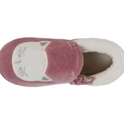 Chaussons bottillons zip Enfant Rose Chat