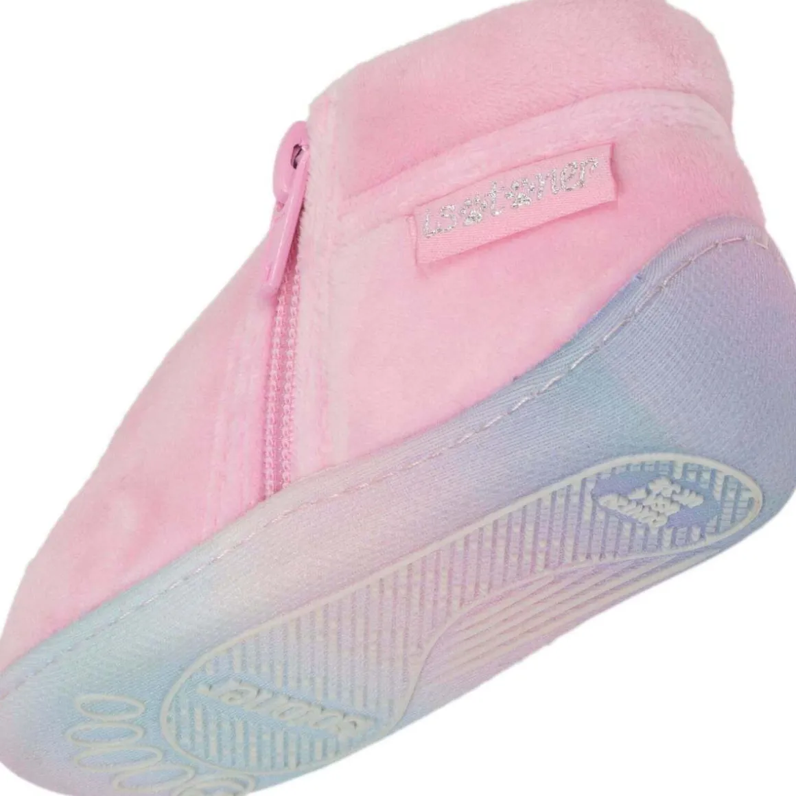 Chaussons bottillons zip Bébé Rose licorne