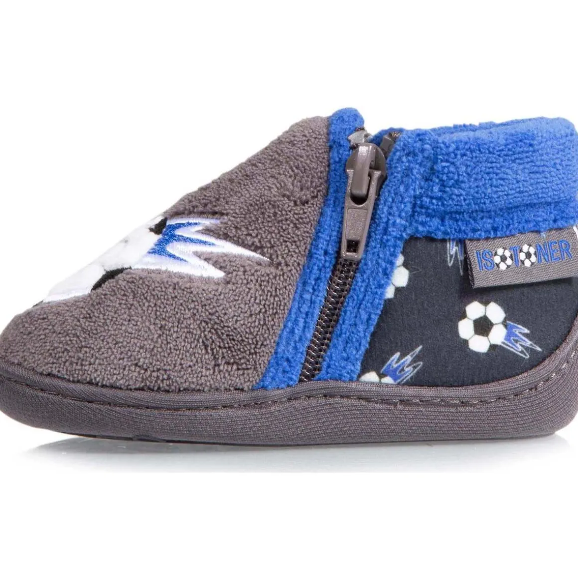 Chaussons bottillons zip Bébé Foot Gris