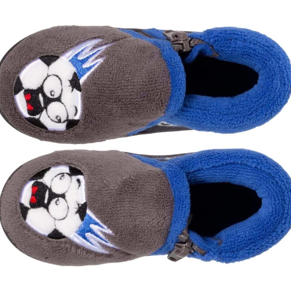 Chaussons bottillons zip Bébé Foot Gris