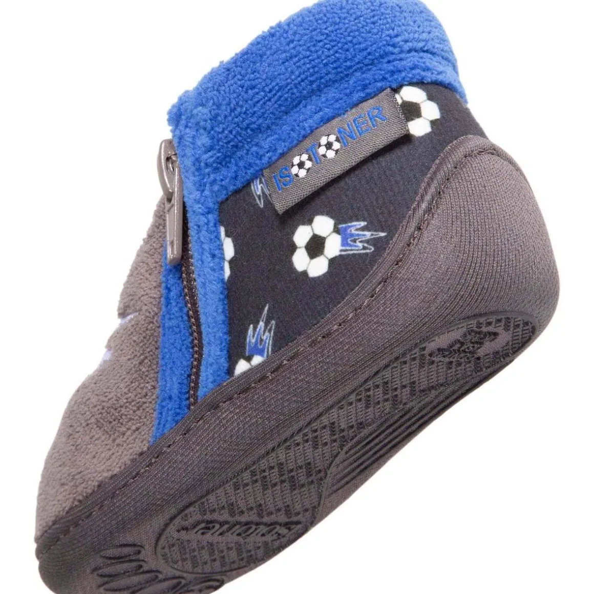Chaussons bottillons zip Bébé Foot Gris