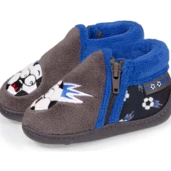 Chaussons bottillons zip Bébé Foot Gris