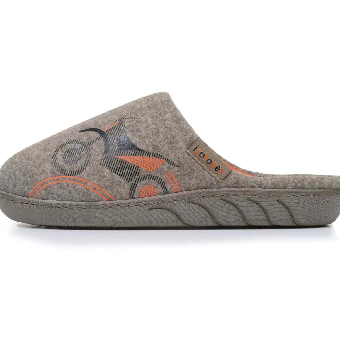 Chaussons mules Junior moto Kaki chiné