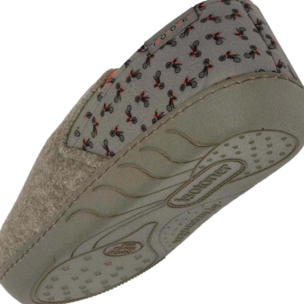 Chaussons sans-gênes Junior motos Kaki chiné
