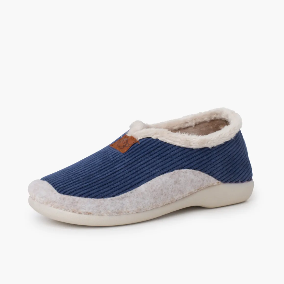 Chaussons Velours Côtelé Doublure Fourrure