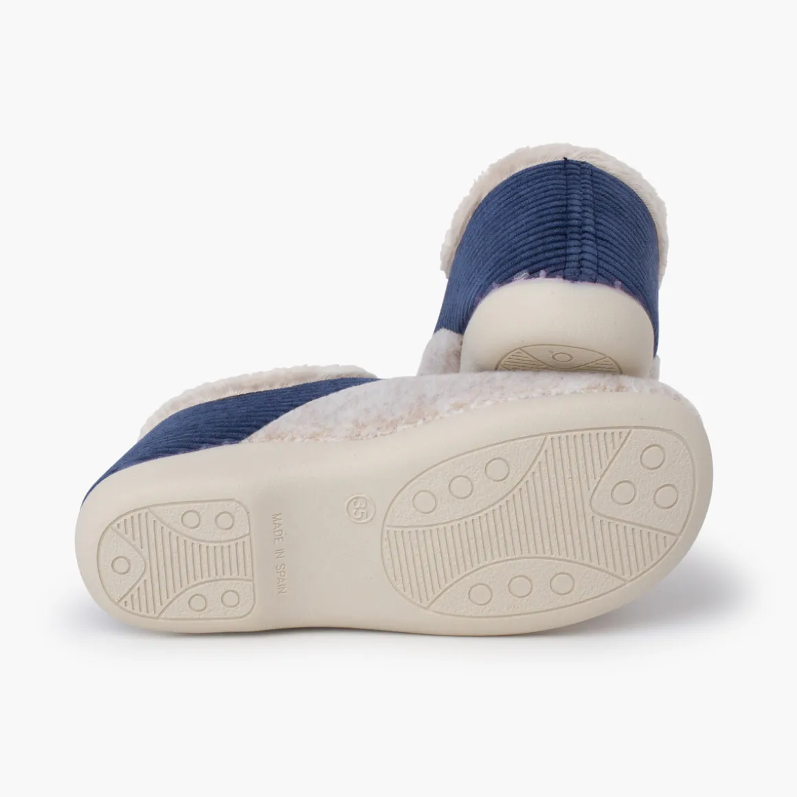 Chaussons Velours Côtelé Doublure Fourrure