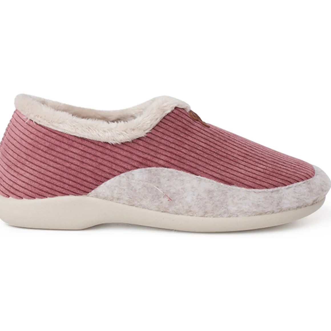 Chaussons Velours Côtelé Doublure Fourrure