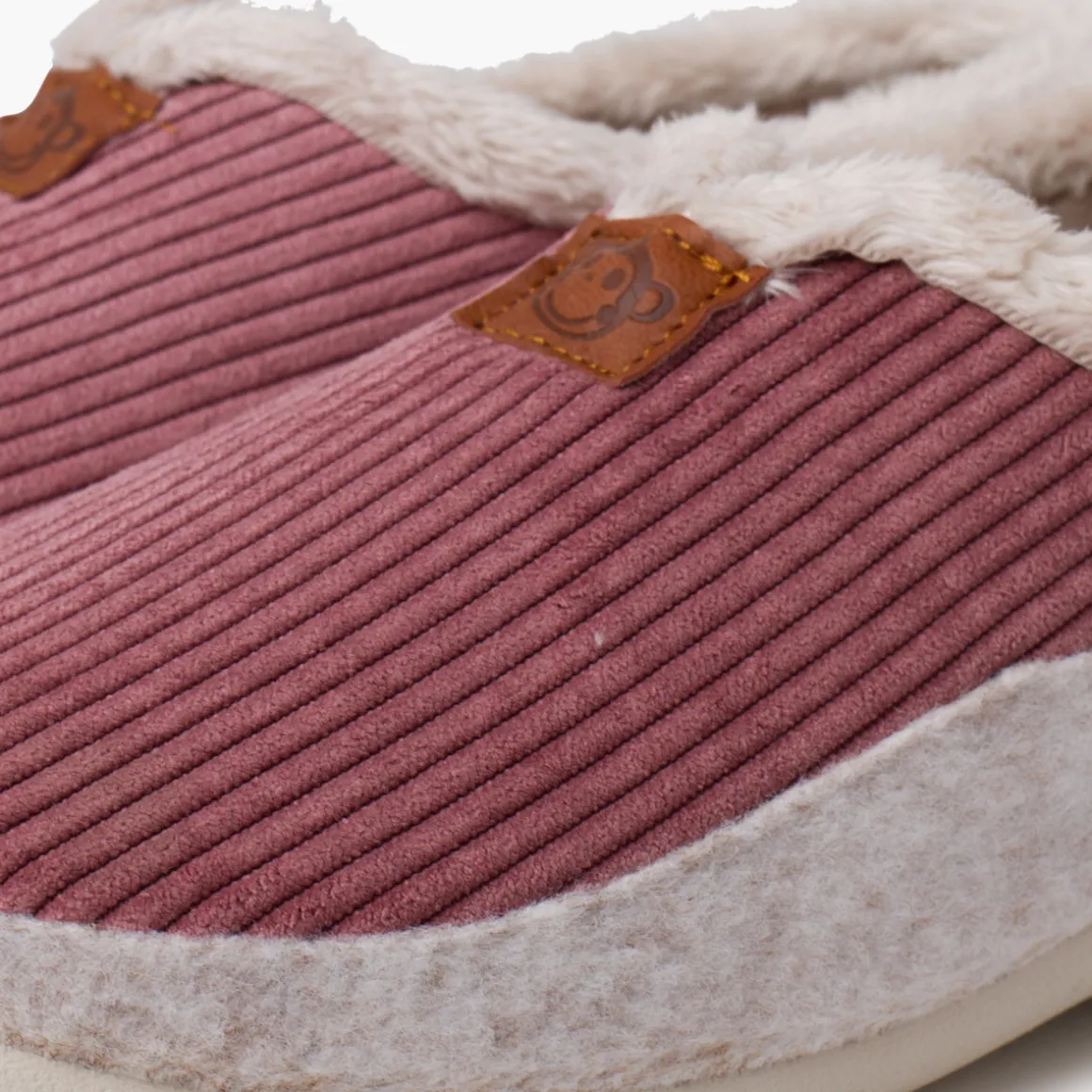 Chaussons Velours Côtelé Doublure Fourrure