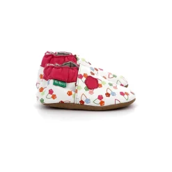 Kickbaby, Chaussons Fille, Blanc Cerise